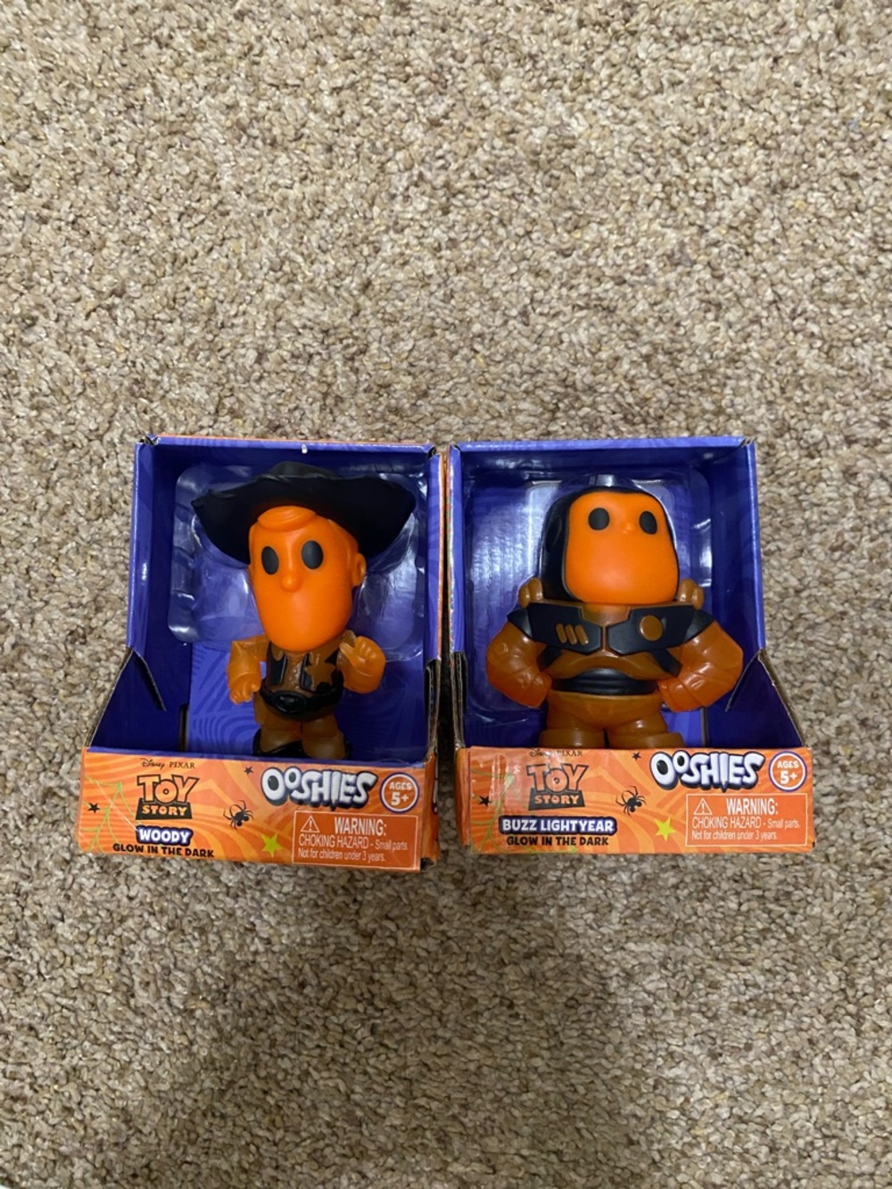 Toy Story Ooshies Glow-In-The-Dark Woody & Buzz Figure Set - Orange